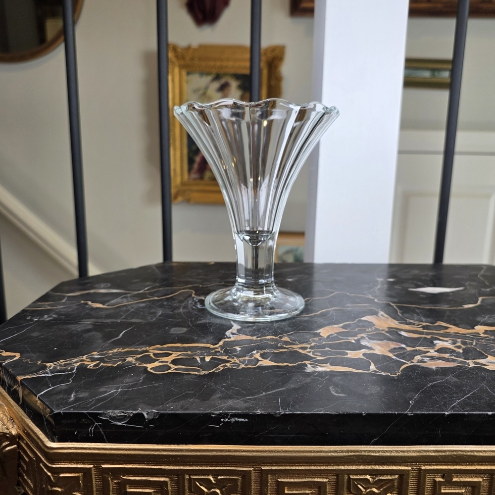 Bormioli Rocco Diamond Fluted Glass Vase Made in Italy